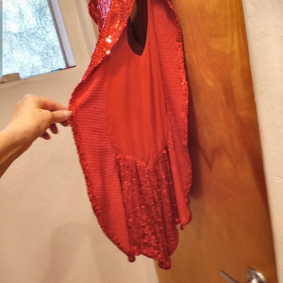 Vinatage Free People Red Sequin Top Small Petitie - Picture 6 of 12